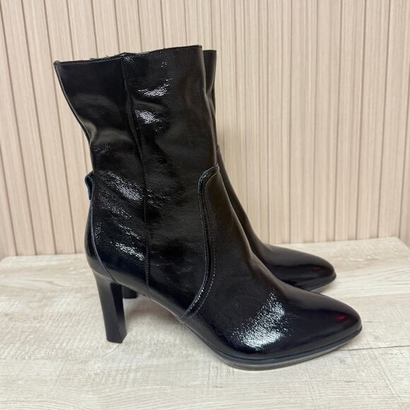 Aquatalia Renisa Leather Boots in Black Oil Size 9 Women's Shoes - Picture 2 of 11